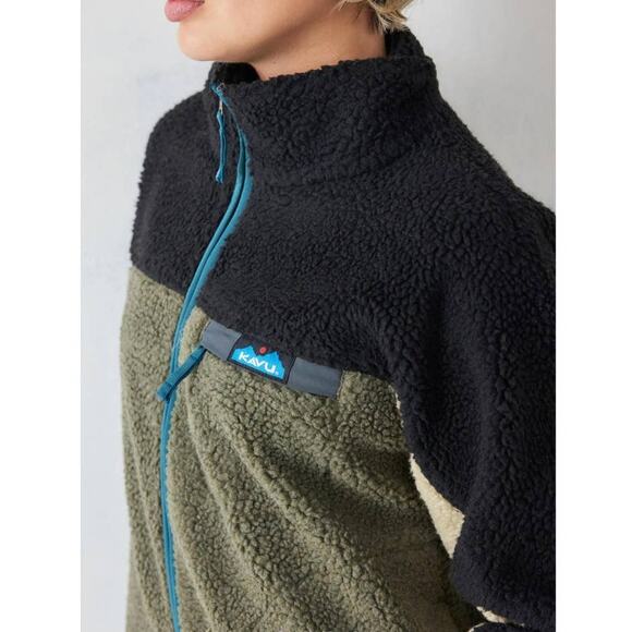 New Urban Outfitters Kavu Paneled Fleece Zip Jacket $120 X-SMALL - Picture 2 of 8